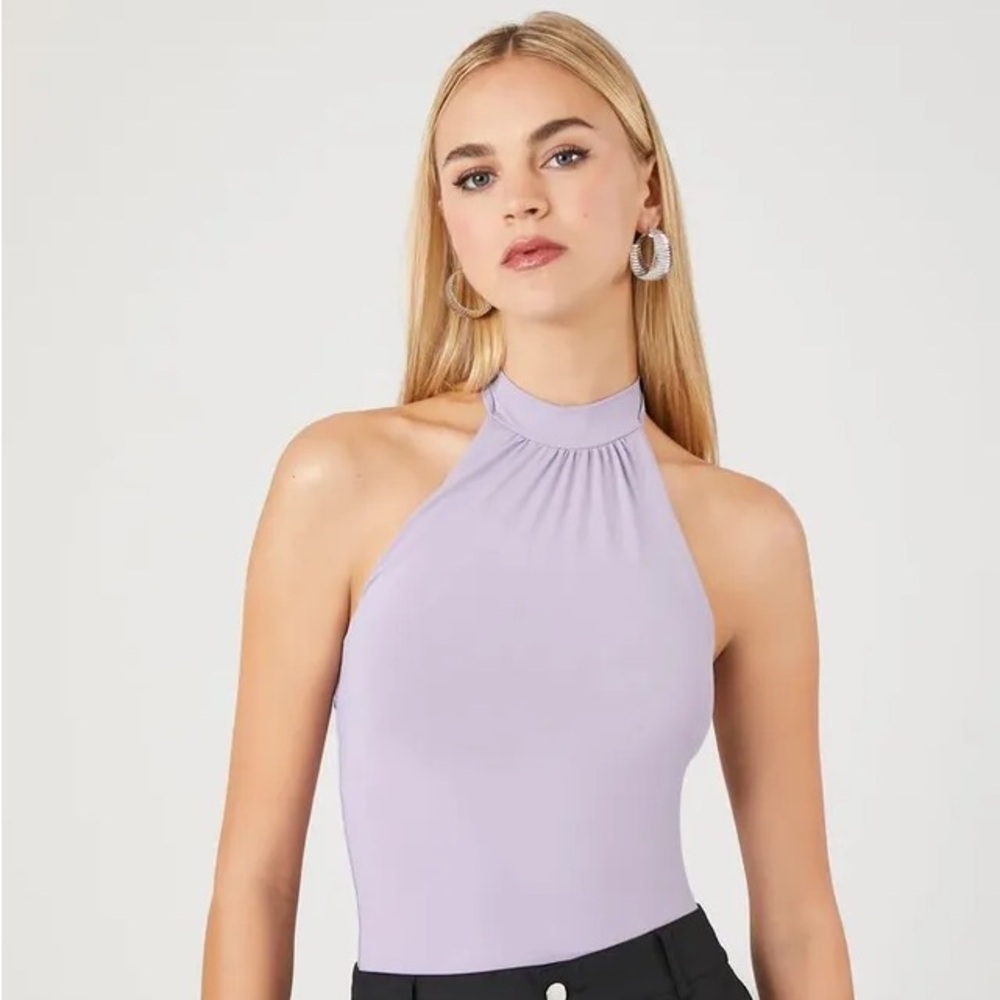 Forever 21 Purple Halter Bodysuit